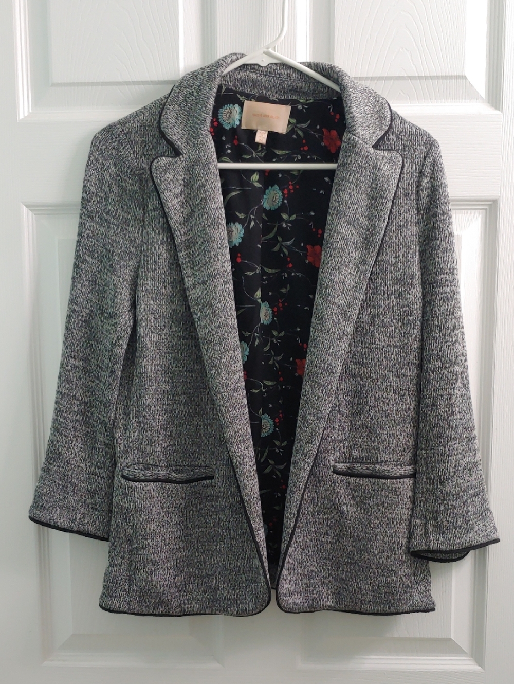Skies Are Blue Blazer Alanna textured Grey Knit Coatigan Women's Size M